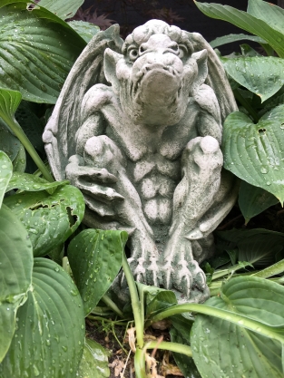 Gargoyle figure medieval dragon demon protector church figures.